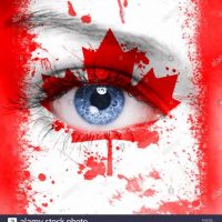 canada-flag-painted-on-woman-face-PYE700 canada-flag-painted-on-woman-face-PYE700